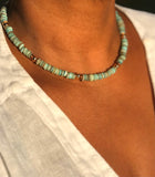 Turquoise Heishi  Shell w/Gold Beads